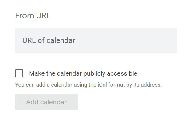 Adding an ICS URL to Google Calendar