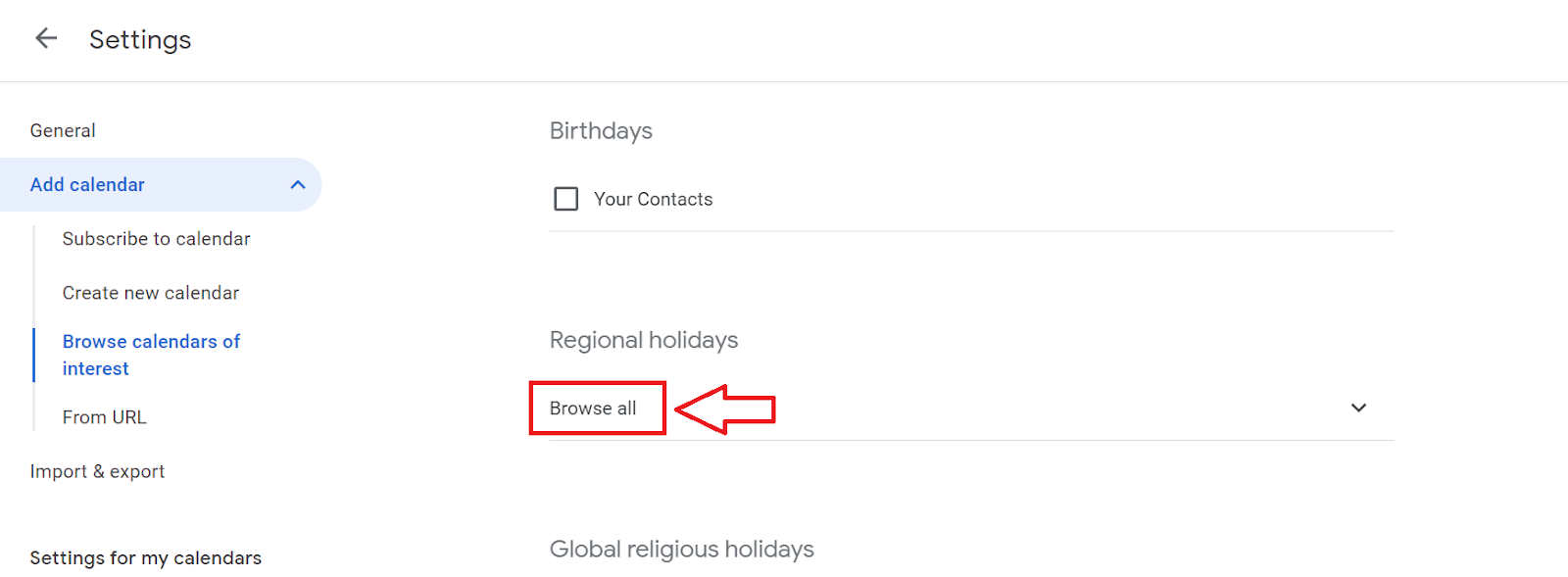 Add or Remove Country and Region Holidays