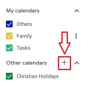 Add Other Calendars on Google Calendar