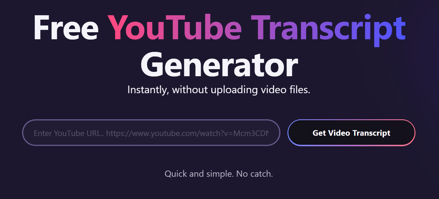 YouTube Transcript Generator