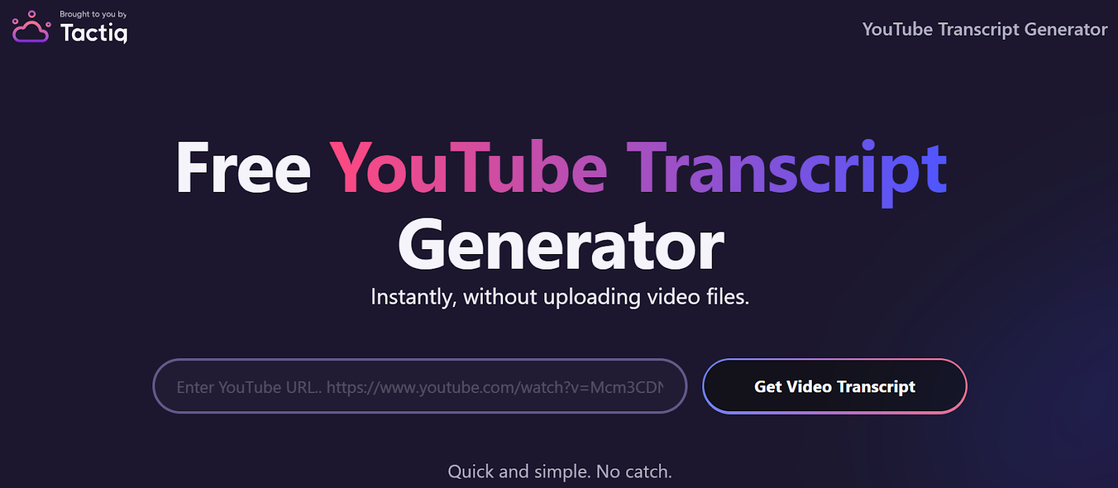 Generate YouTube Transcripts Instantly with Tactiq's Free Tool