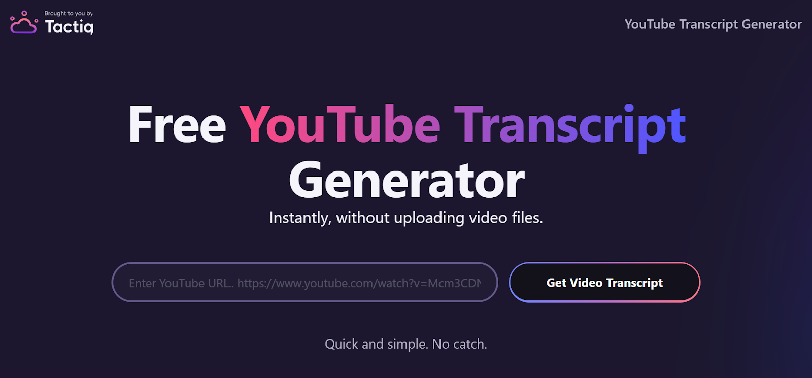 Free YouTube Transcript Generator