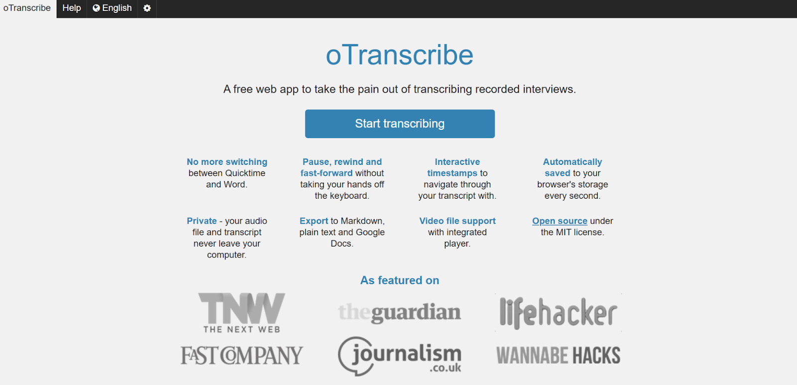oTranscribe