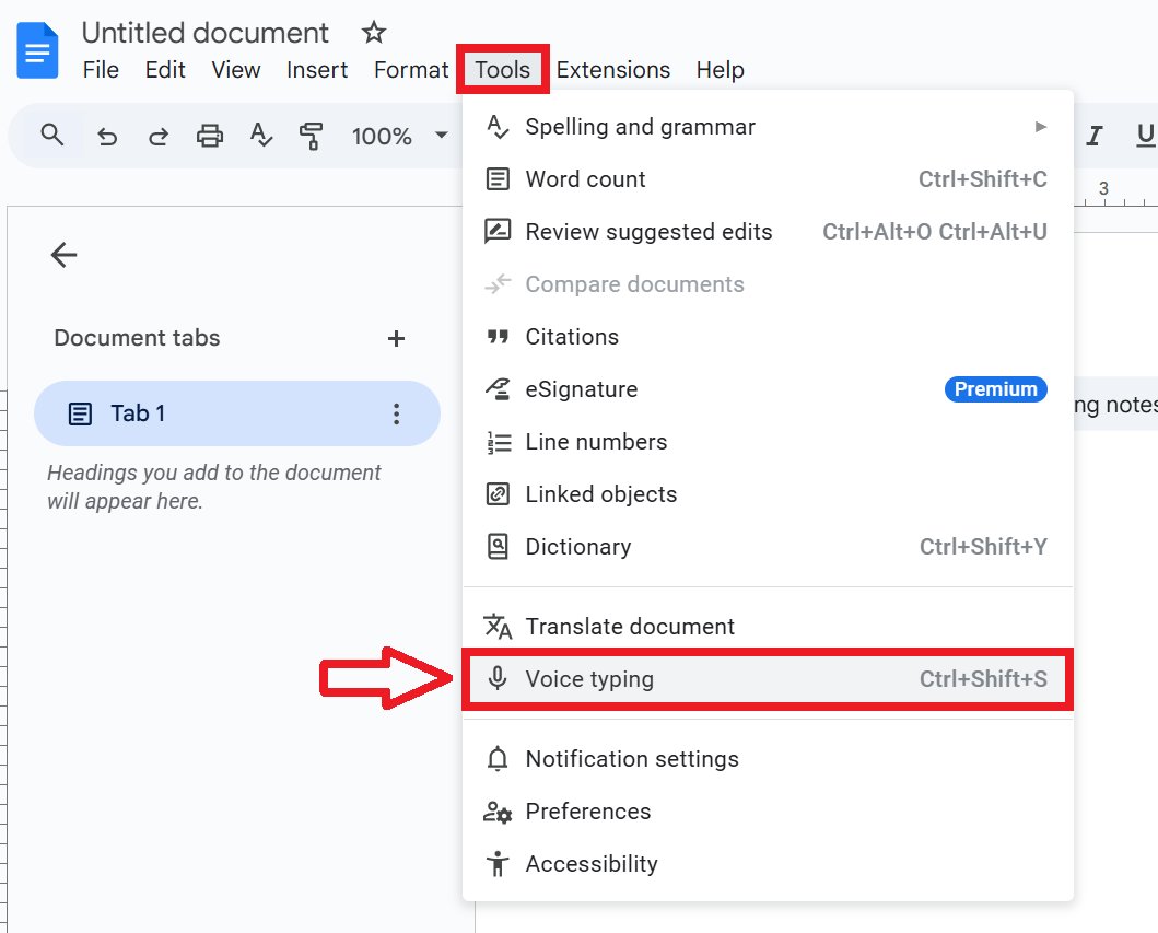 Transcribing Audio with Google Docs