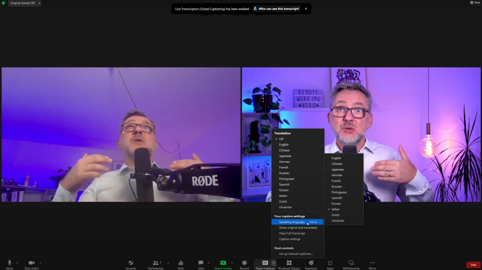 Enrico Zamparo Zoom Translate Feature Review