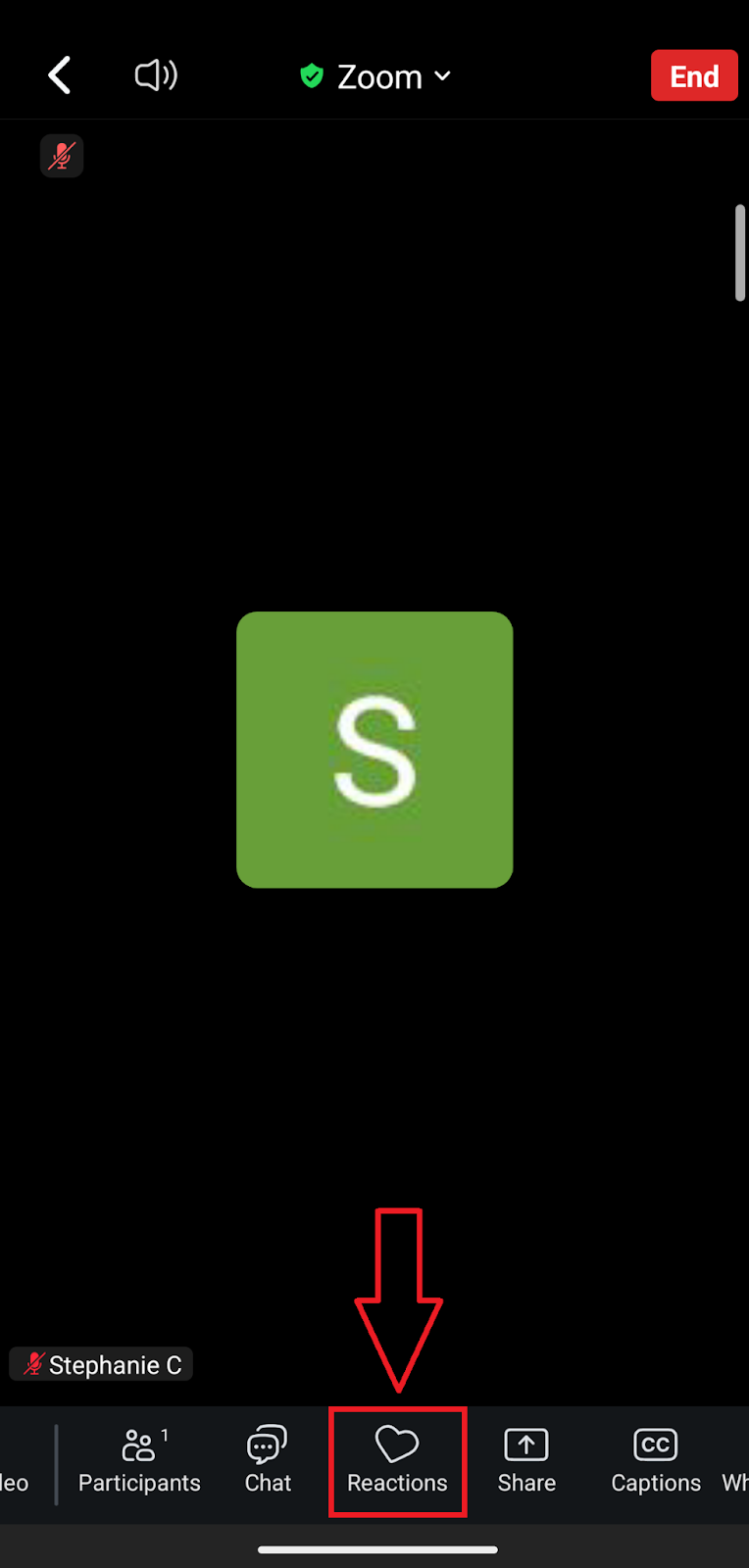 Tap Reactions in Zoom on Android