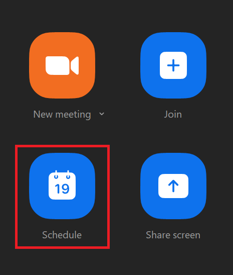 Schedule the Zoom meeting