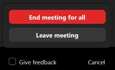Leave the Zoom meeting