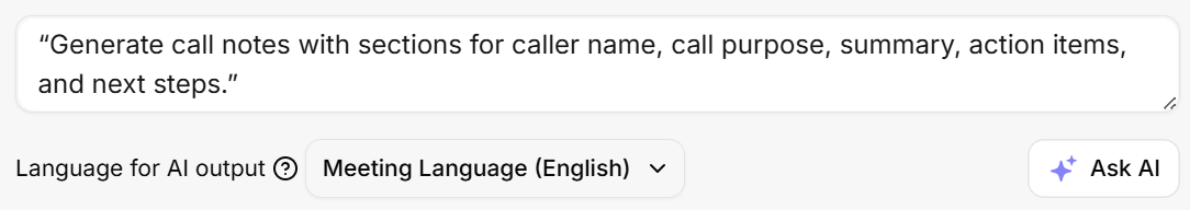 Customize your format using AI prompts