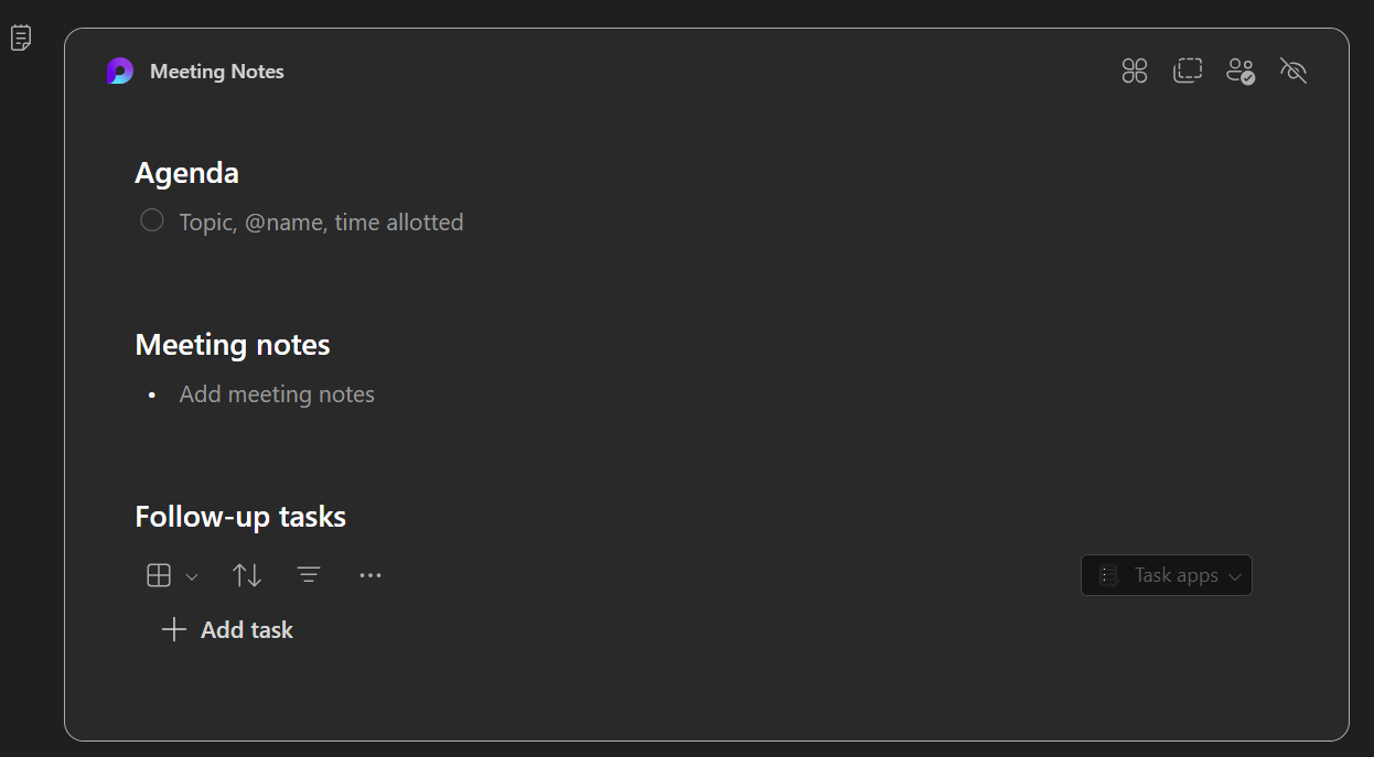Collaborative Meeting Notes feature in Microsoft Teams