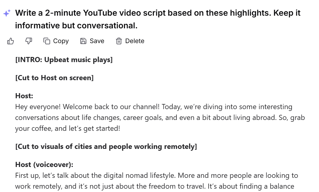 Use a Custom AI Prompt to Generate Your Script