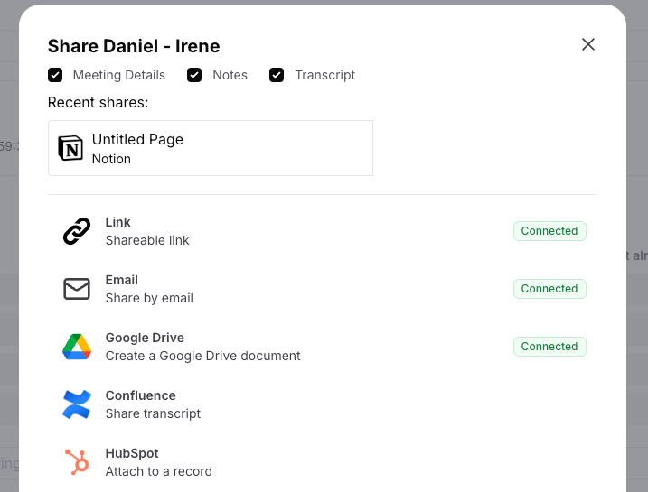 Share your meeting notes with Tactiq