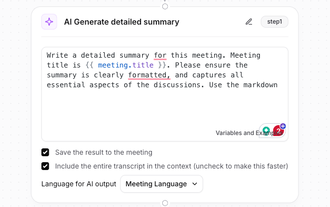 Tactiq's AI Generate detailed summary