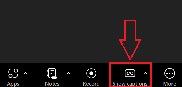 Show Captions Icon on Zoom