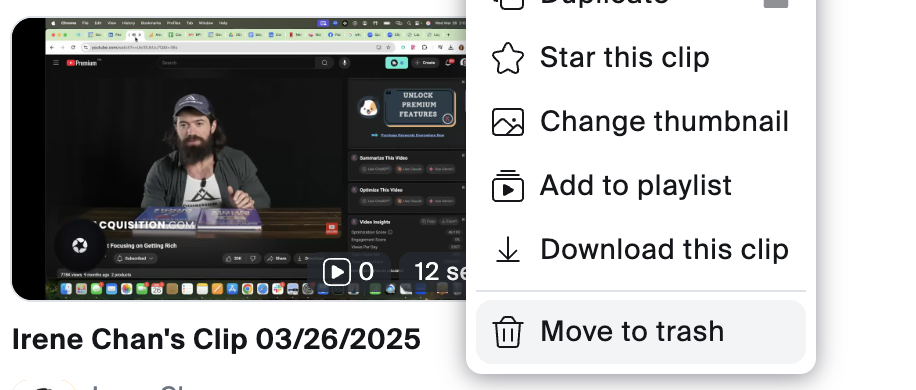 Delete a Zoom clip