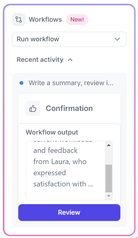 Review and approve the AI workflow