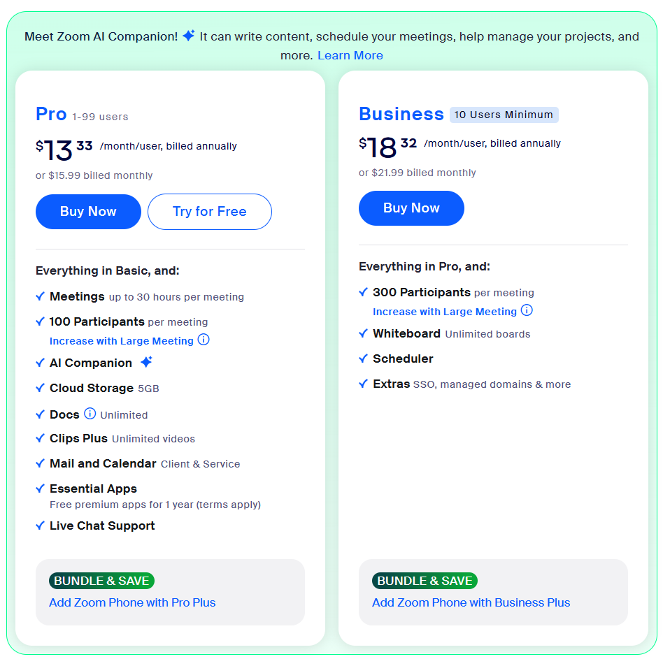 Choosing a Zoom Plan