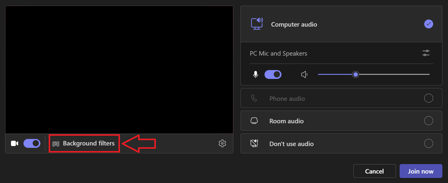 Ms Teams background filters