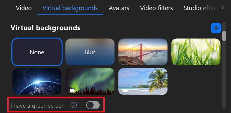 How to change Zoom virtual background to a green screen (physical or virtual)