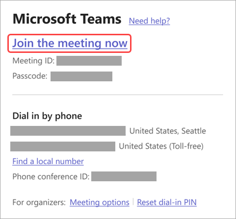 Join from a meeting invite link