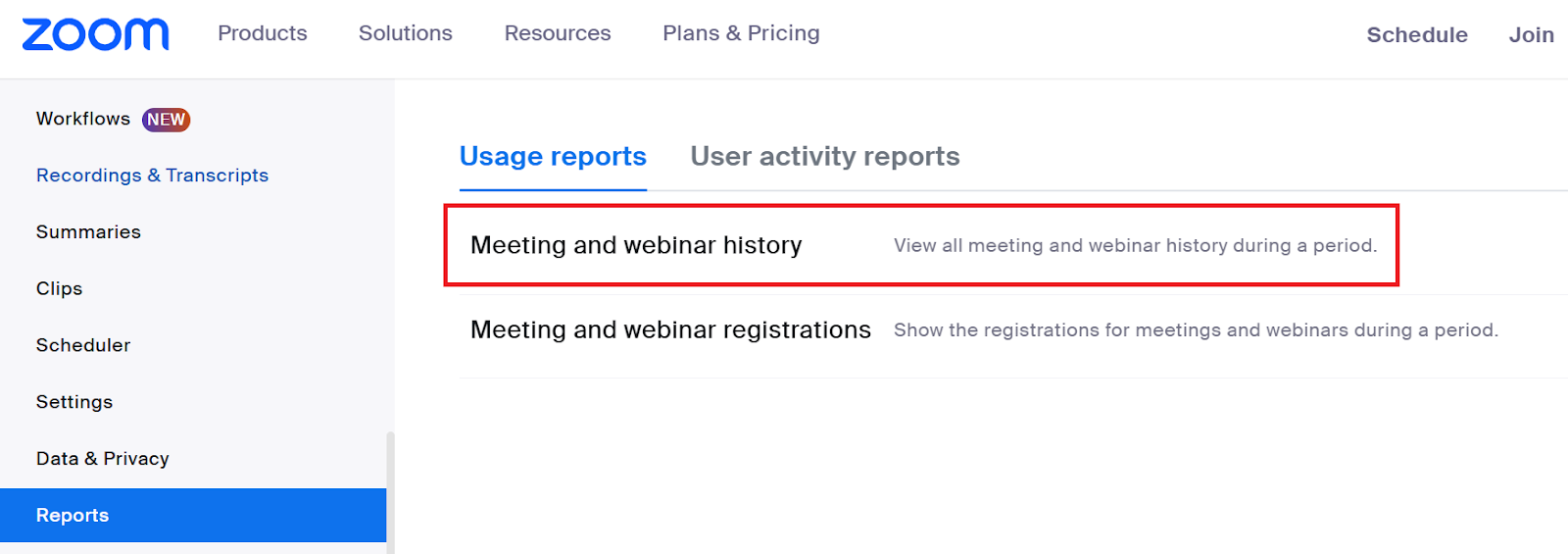 Zoom Usage Reports