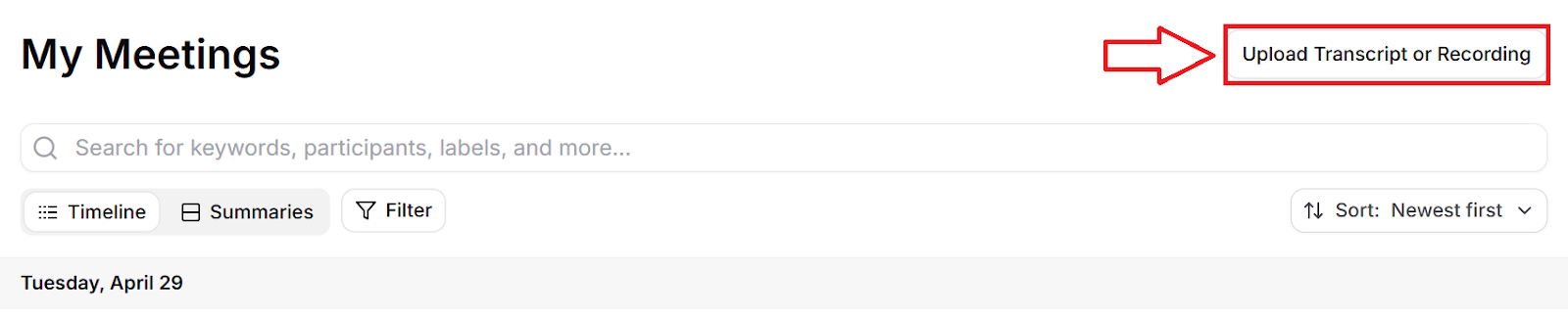 Upload Transcript or Recording on Tactiq