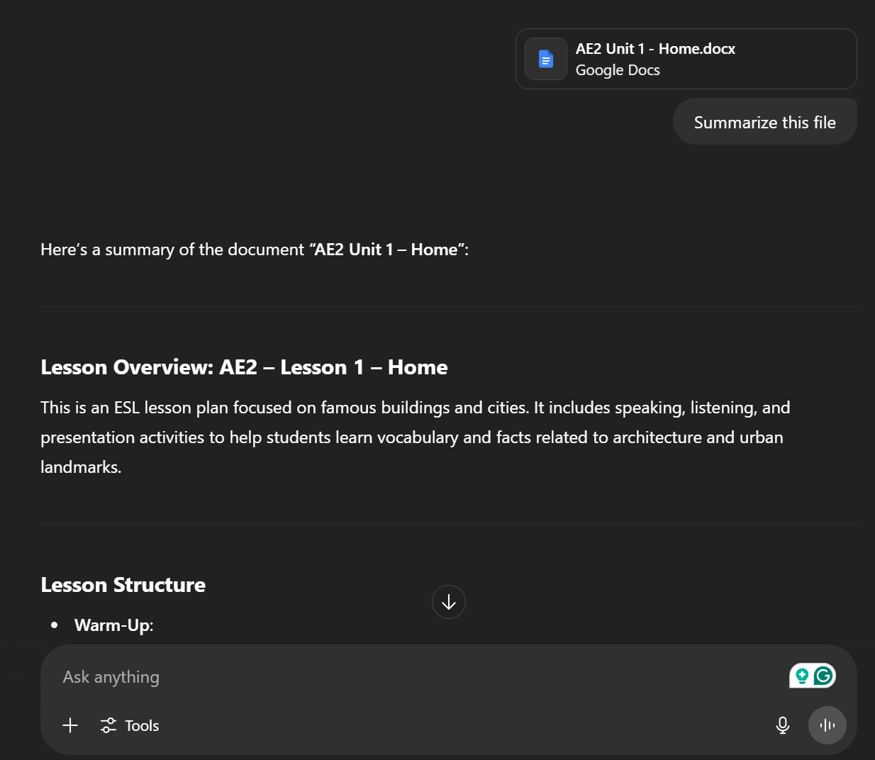 Asking ChatGPT questions about your document