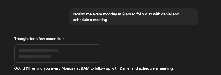 Use ChatGPT Tasks to create reminders for meetings