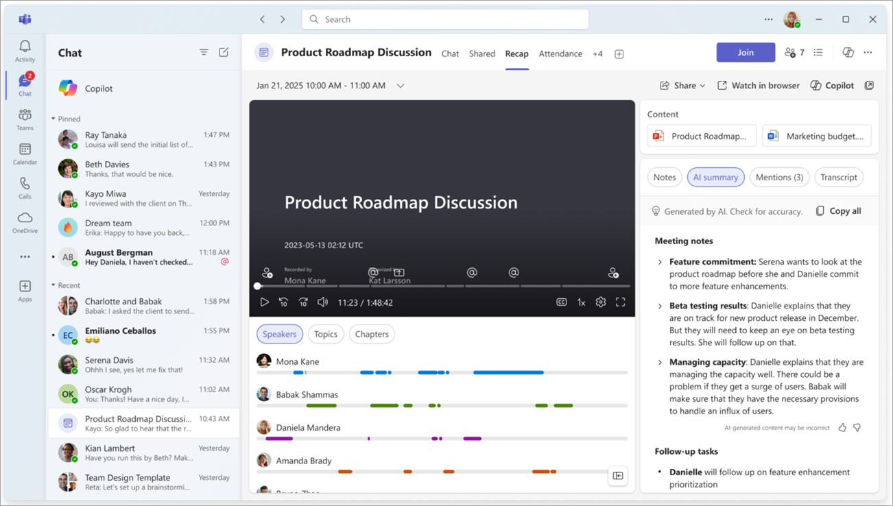 Built-in AI Features in Microsoft Teams