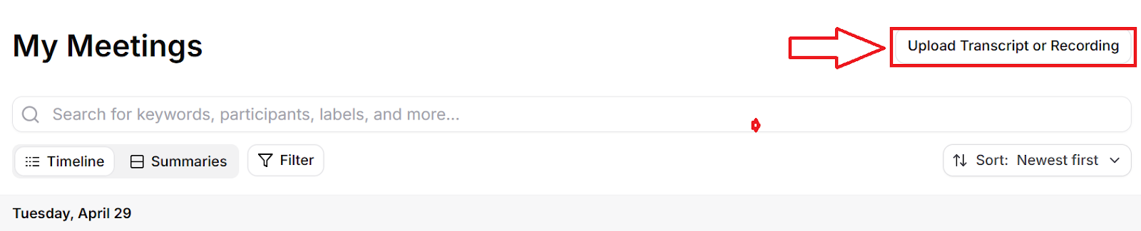 Upload Transcript or Recording on Tactiq