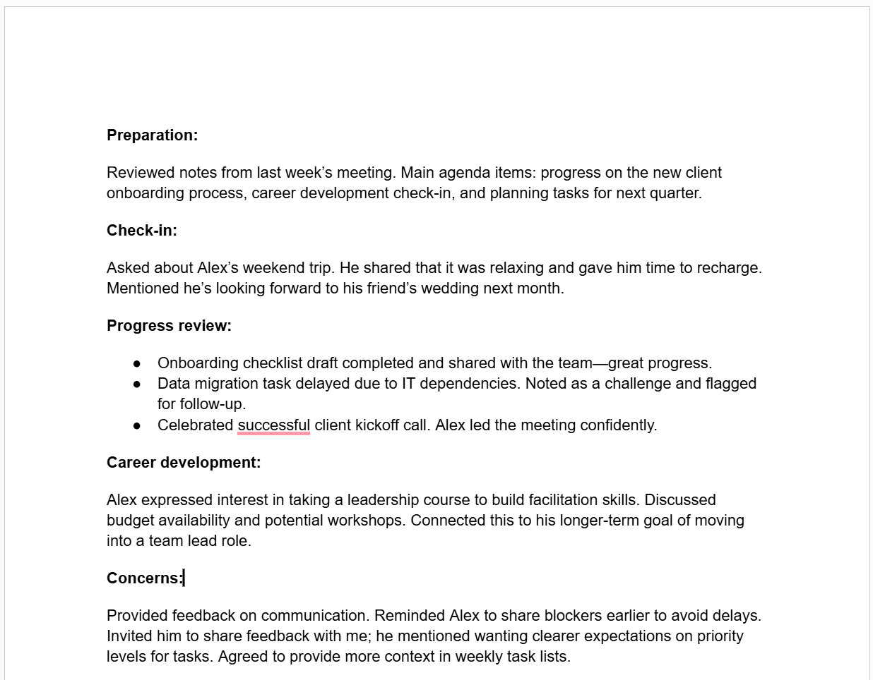 1-on-1 Meeting Template