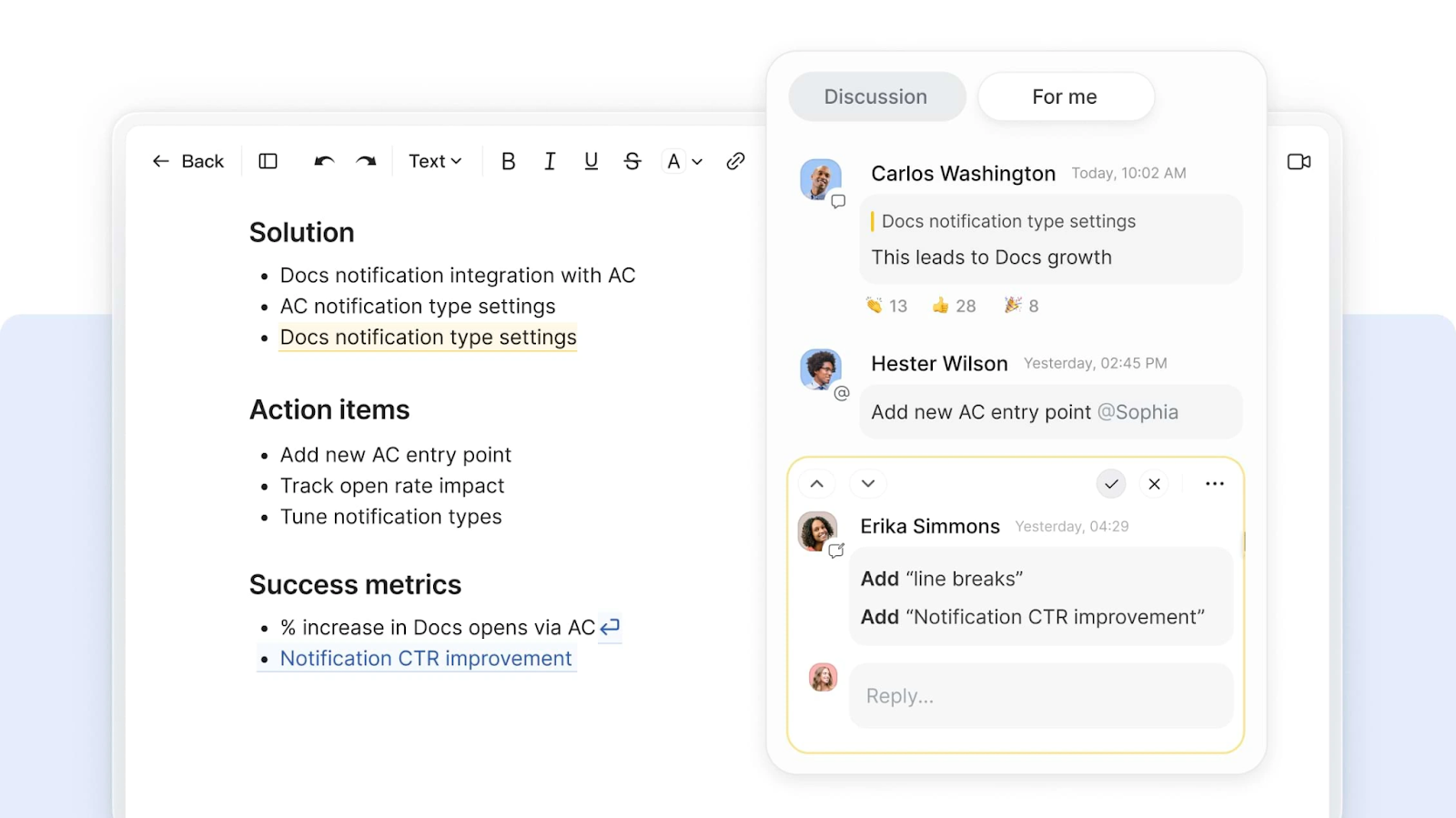 Zoom Docs real-time collaboration & co-editing
