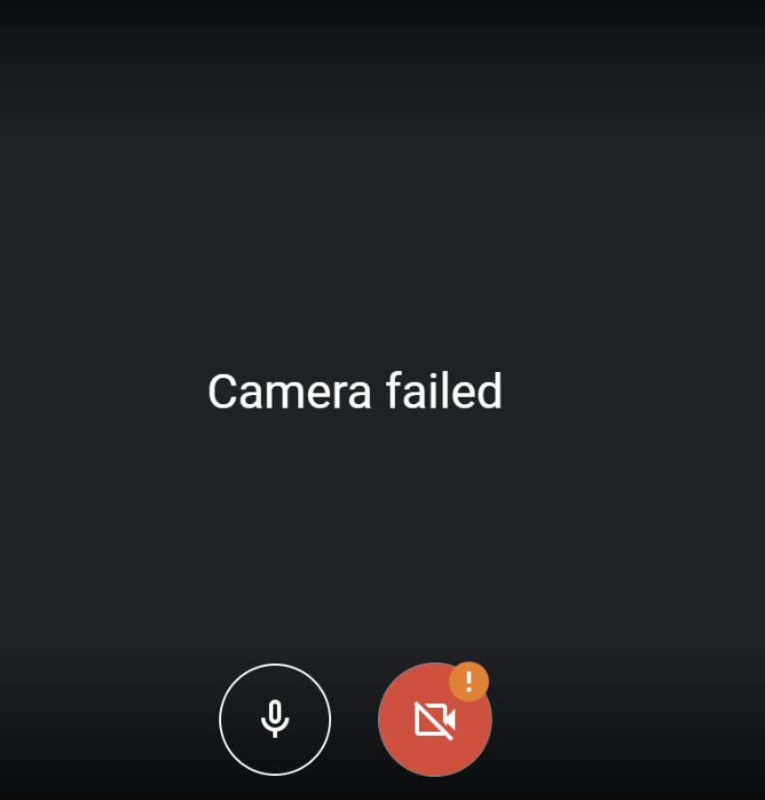 Google Meet Camera Failed Error