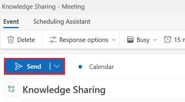 Send the meeting update