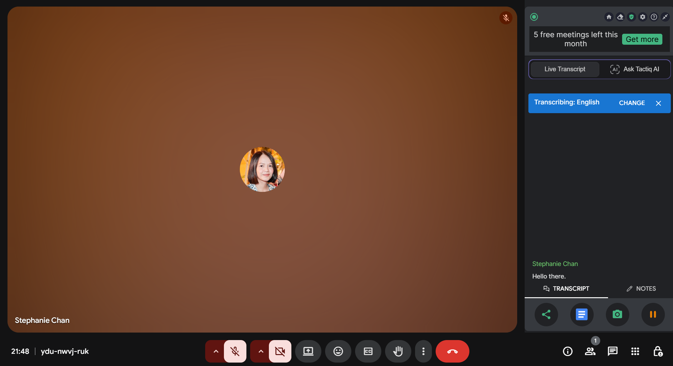 Tactiq for Google Meet