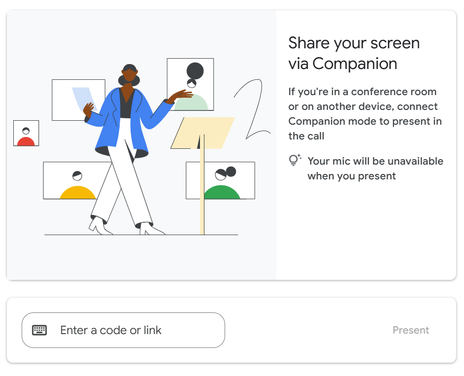 Using presenting to activate Companion Mode