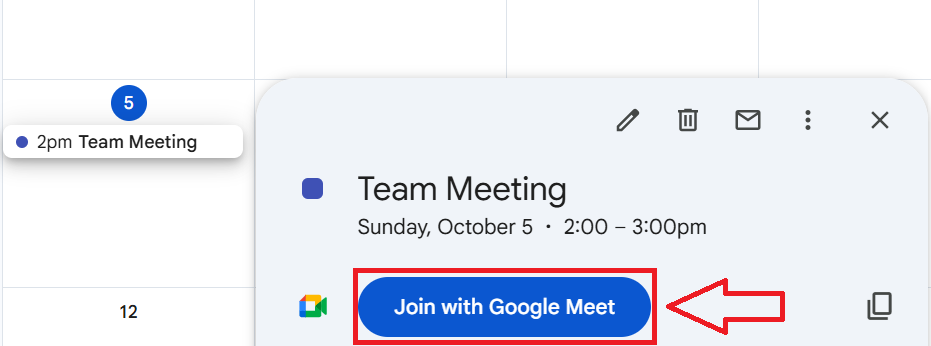 How to join meeting in Google Calendar from desktop