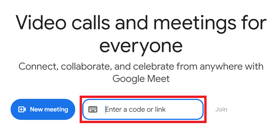 How to join a Google Meet meeting via code