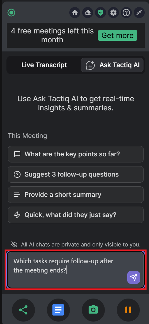Tactiq in-meeting AI