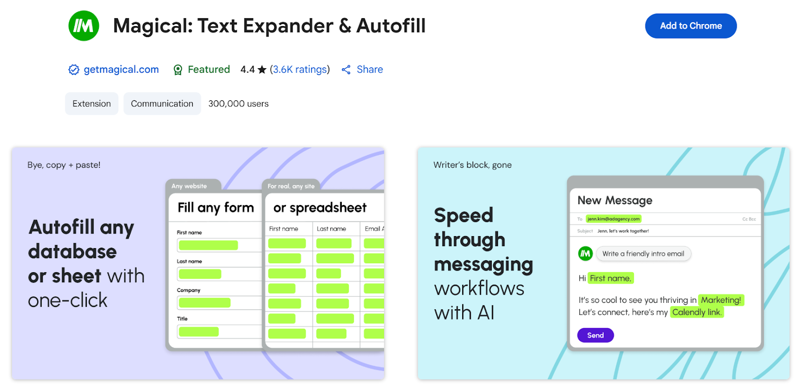 Magical Chrome extension