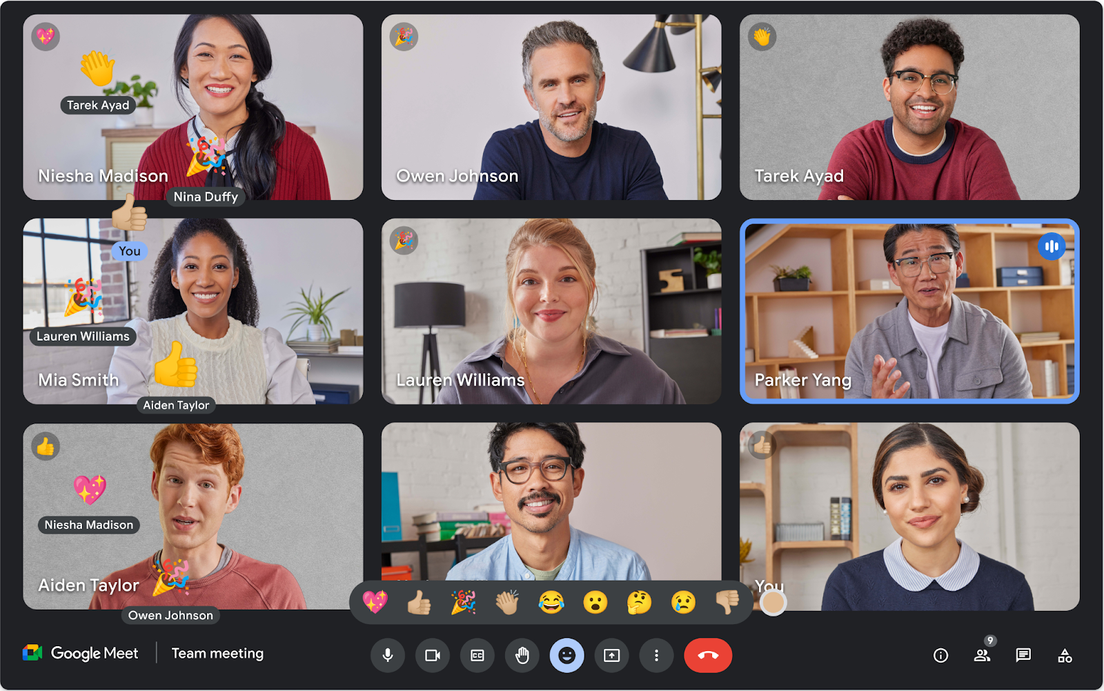 Reactions in Google Meet