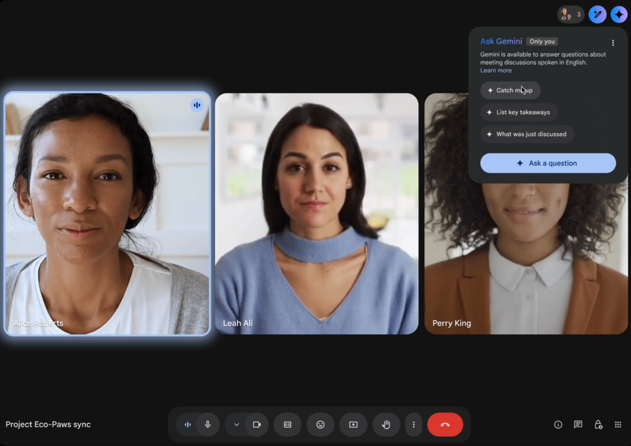 Google Meet AI features