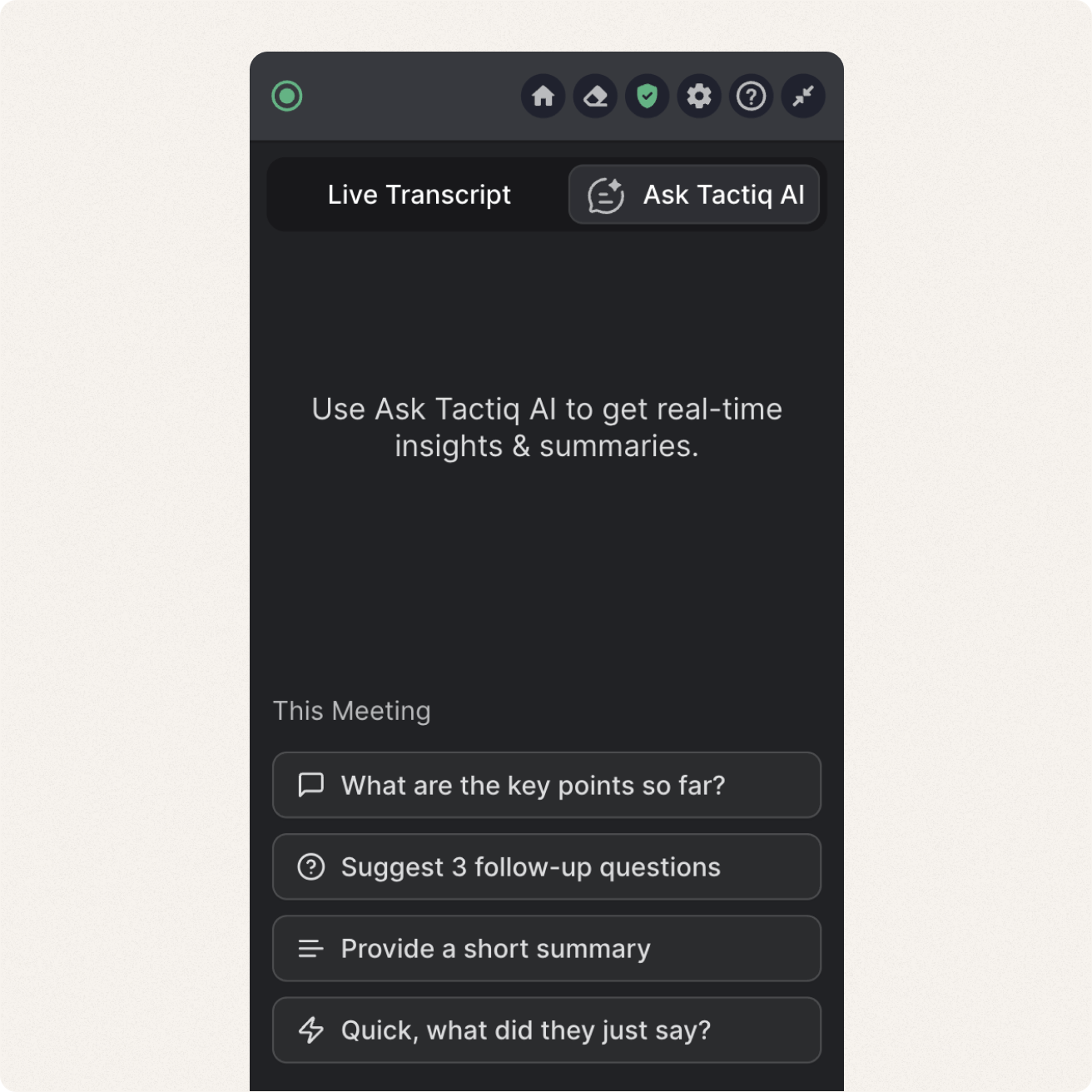 Tactiq's in-meeting AI