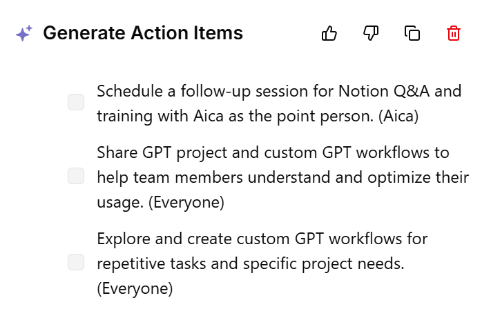 Action Items