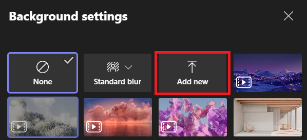 Add new Teams background