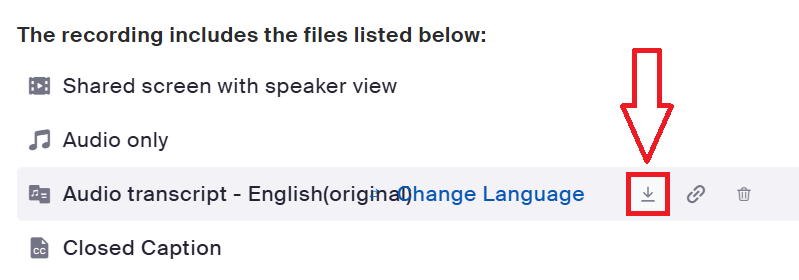 Download Zoom transcript