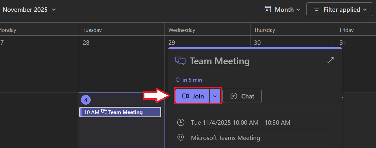 Join an MS Teams meeting