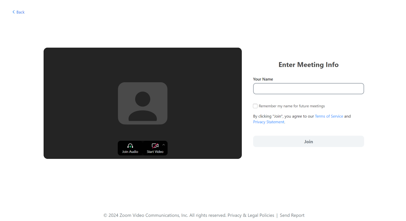 Join a Zoom meeting from browser