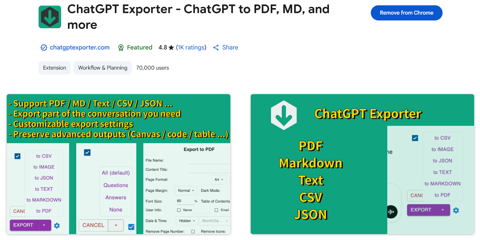 ChatGPT Exporter for Chrome