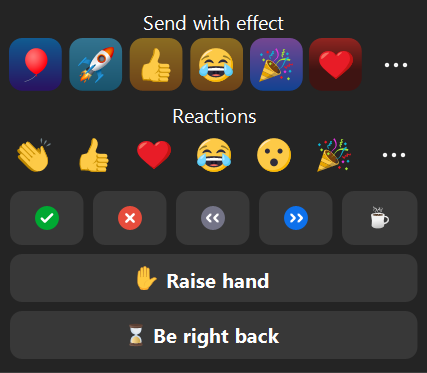 Zoom meeting reaction and effects